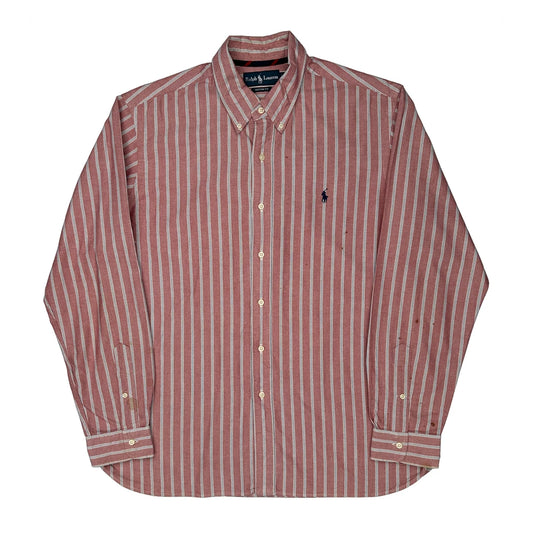 Custom Fit Ralph Lauren Striped Shirt - XL Red Cotton