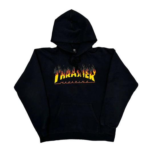 Skateboarding Thrasher Graphic Hoodie - Medium Black Cotton Blend