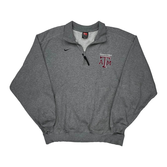 Track & Field Nike College 1/4 Zip - Medium Gray Cotton