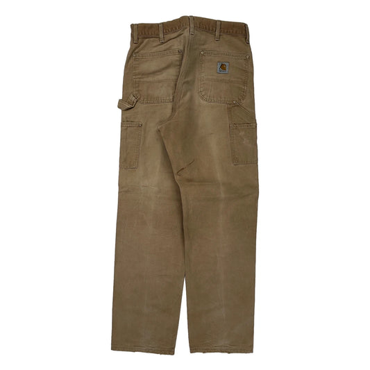 Carhartt Double Knee Carpenter Trousers - 36W 32L Beige Cotton