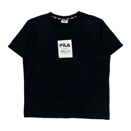 Vintage Fila T-Shirt - Medium Black Cotton