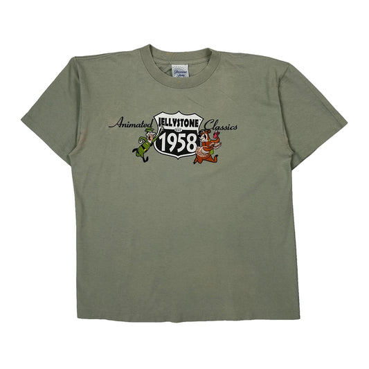 Yogi Bear And Boo Paramount Parks Cartoon T-Shirt - Large Grey Cotton