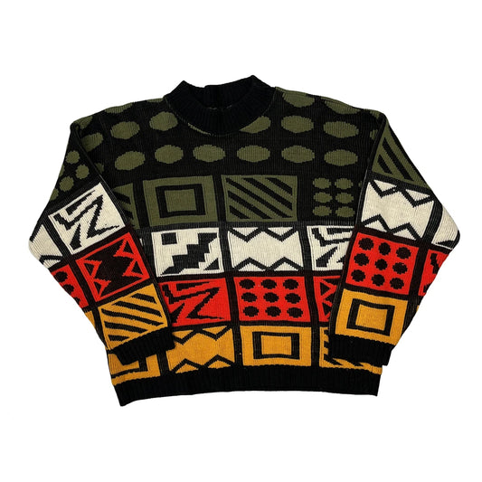 Abstract Design Stefano Jumper - Medium Multicoloured Cotton Blend