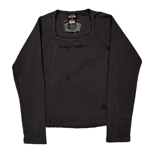 Harley Davidson Long Sleeve T-Shirt - XL Gray Cotton