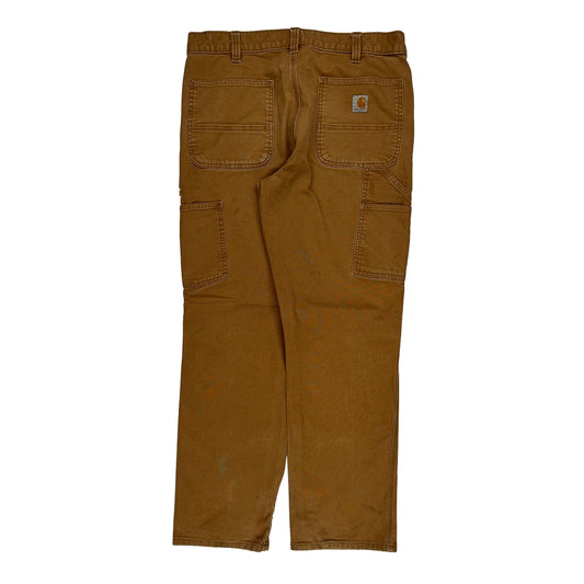 Relaxed Fit Carhartt Carpenter Trousers - 34W 30L Brown Cotton