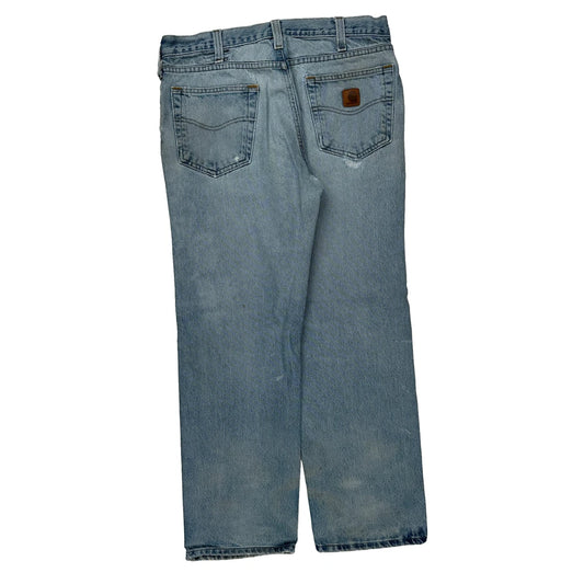 Carhartt Double Knee Jeans - 34W 29L Light Wash Cotton