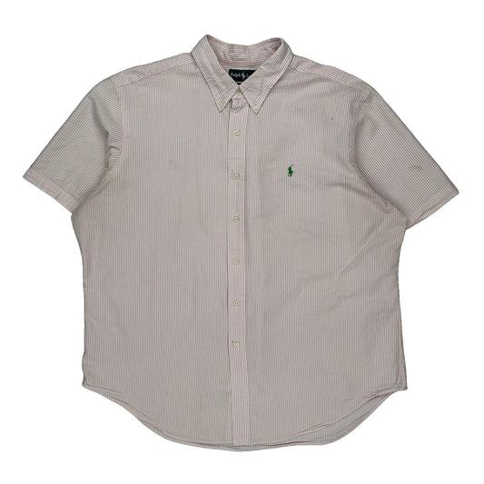Ralph Lauren Striped Short Sleeve Shirt - 2XL Pink Cotton