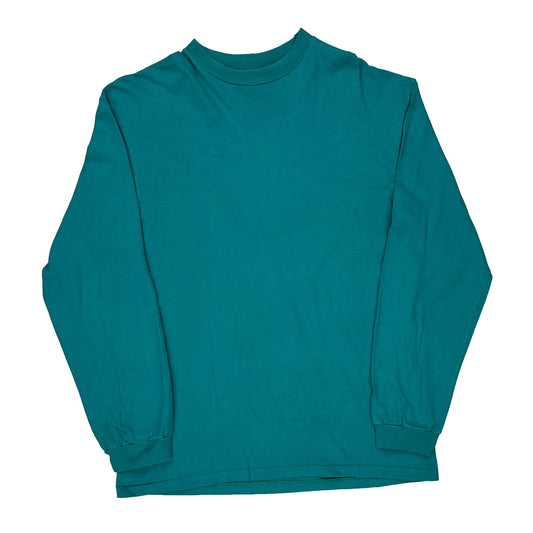 Lift Gate Hanes Single Stitch Long Sleeve T-Shirt - Large Green Cotton