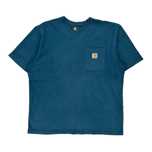 Carhartt T-Shirt - Large Blue Cotton