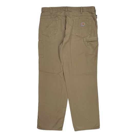 Carhartt Carpenter Trousers - 40W 34L Khaki Cotton Blend