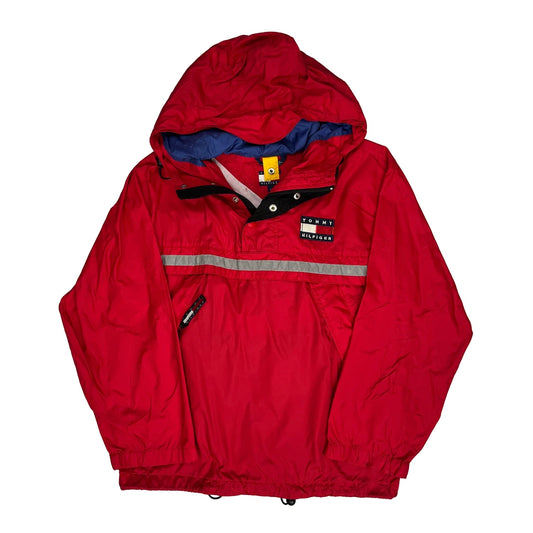 90S Tommy Hilfiger Anorak - Large Red Nylon