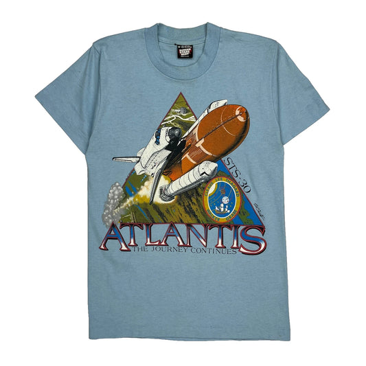 Atlantis The Journey Continues Screen Stars Single Stitch T-Shirt - Medium Blue Cotton Blend