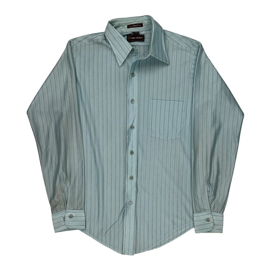 Van Heusen Striped Shirt - Large Blue Nylon