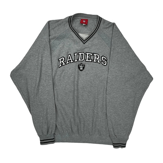 Raiders Nfl Sweatshirt - 2XL Grey Cotton Blend