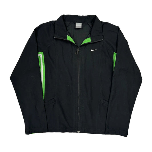 Nike Striped Track Jacket - XL Black Polyester