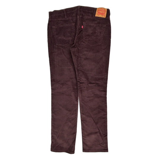 Levis Cord Trousers - 38″ Waist Burgundy Cotton