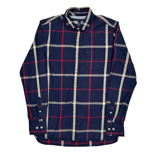 Tommy Hilfiger Checked Shirt - Small Beige Cotton