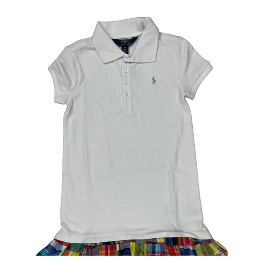 Vintage Age 6 Polo By Ralph Lauren Checked Dress - XS White Cotton