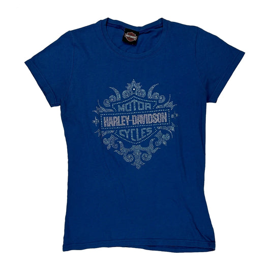 Vintage Sturgis Harley Davidson Graphic T-Shirt - Medium Blue Cotton