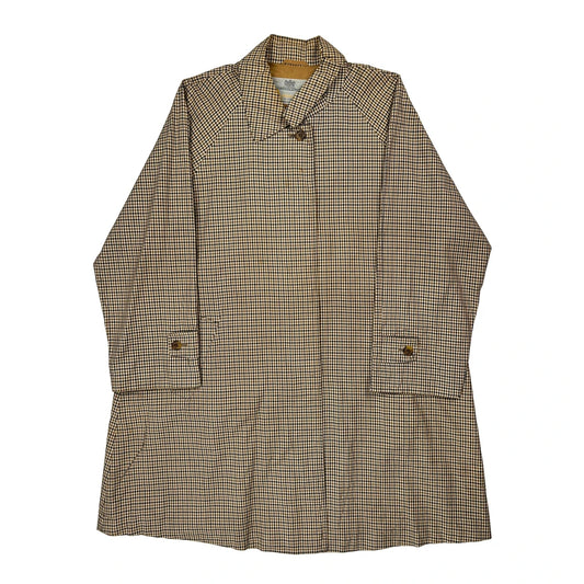 Made In England Aquascutum Checked Trench Coat - XL Brown Cotton