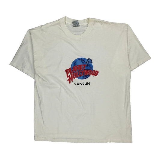 Cancun Planet Hollywood Graphic T-Shirt - 2XL White Cotton