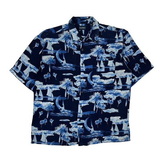 Puritan Hawaiian Shirt - Large Blue Viscose