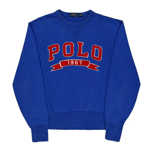 1967 Polo By Ralph Lauren Spellout Sweatshirt - Medium Blue Cotton