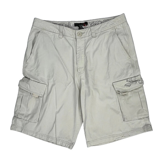 Quiksilver Cargo Shorts - 33W 11L Beige Cotton