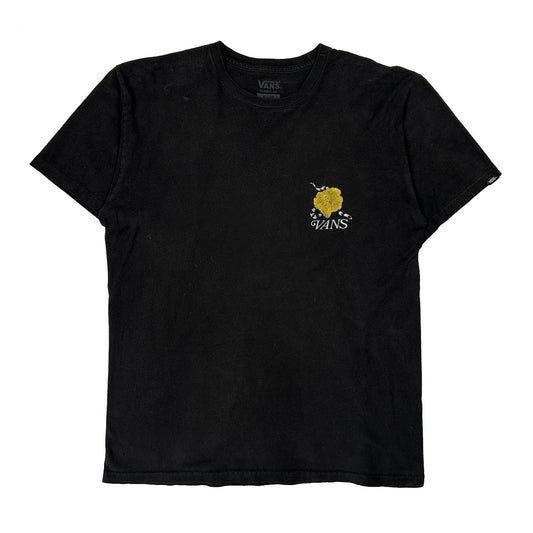 Vintage Vans Floral T-Shirt - Medium Black Cotton