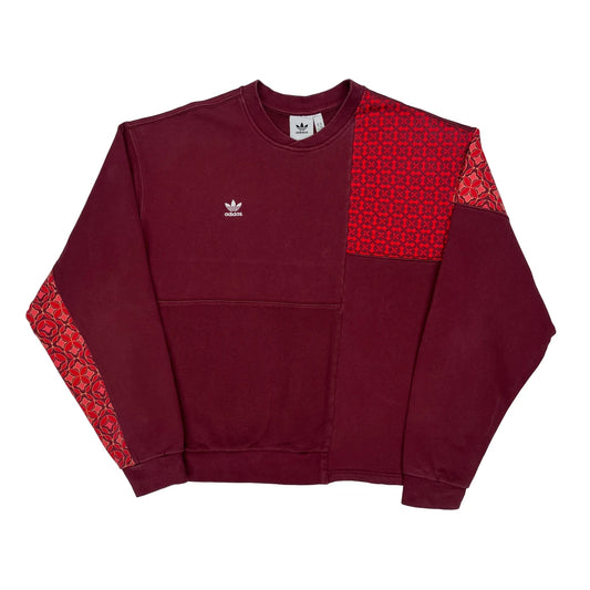 Adidas Graphic Sweatshirt - XL Burgundy Cotton