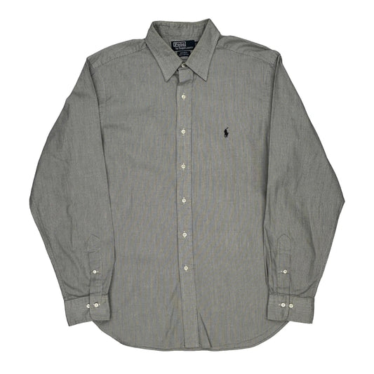 Polo By Ralph Lauren Pinstripe Shirt - Large Grey Cotton