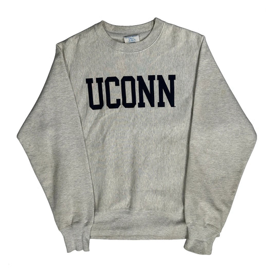 Reverse Weave Champion Uconn Sweatshirt - Small Grey Cotton Blend