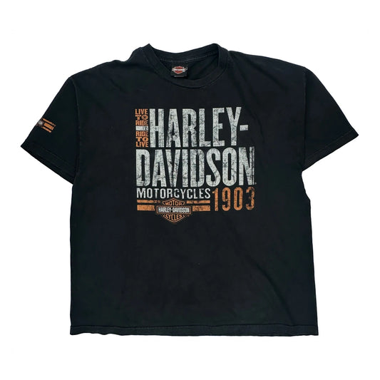 Vintage San Diego Harley Davidson Graphic T-Shirt - XL Black Cotton