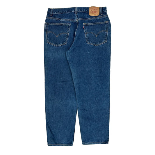 Levis Relaxed Straight Jeans - 35W 31L Blue Cotton