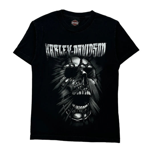 Harley Davidson Graphic T-Shirt - Small Black Cotton