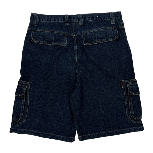 One Tough Brand Cargo Shorts - 36W 10L Blue Cotton