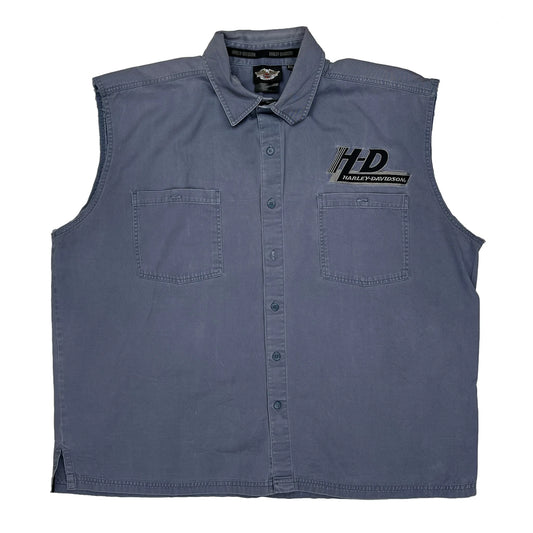 Harley Davidson Logo Harley Davidson Graphic Denim Gilet - 2XL Grey Cotton