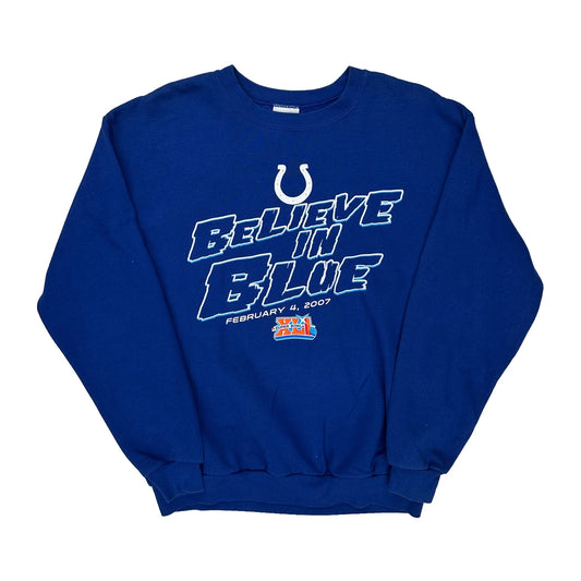 Indianapolis Colts Csa Nfl Sweatshirt - Large Blue Cotton