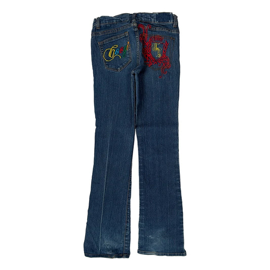 Vintage Embroidered Coogi Skinny Jeans - 28W UK 8 Dark Wash Denim