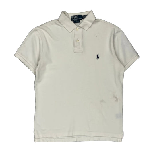 Polo By Ralph Lauren Slim Fit Polo Shirt - Medium White Cotton