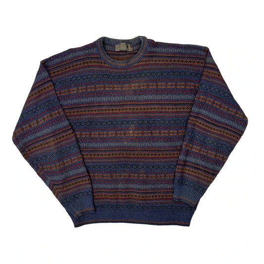 Unbranded Striped Jumper - Medium Blue Acrylic