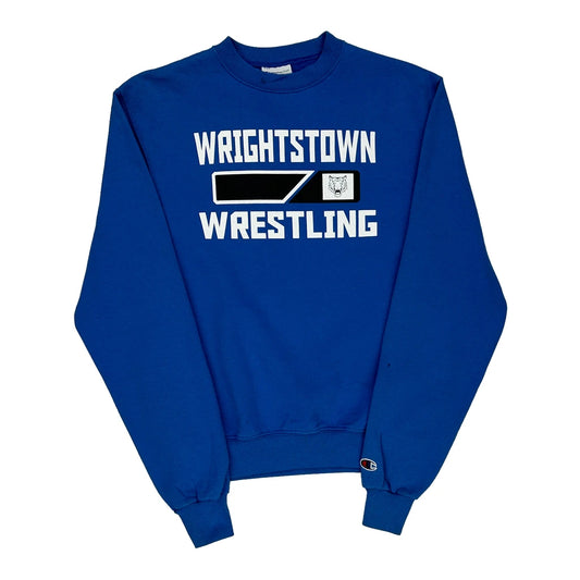Wrightstown Wrestling Champion Sweatshirt - Small Blue Cotton Blend