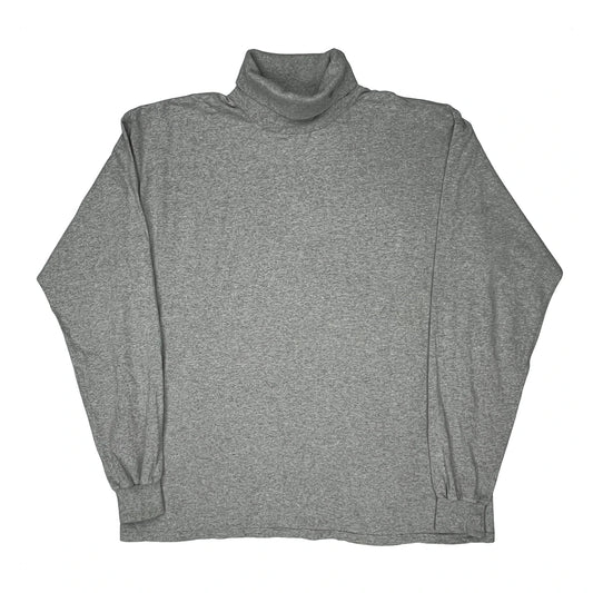 Champion Long Sleeve T-Shirt - XL Grey Cotton