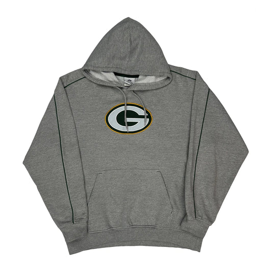 Vintage Green Bay Packers Nfl Hoodie - XL Grey Cotton Blend