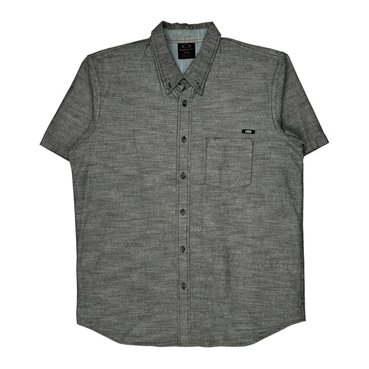 Oakley Short Sleeve Shirt - Medium Grey Cotton Blend