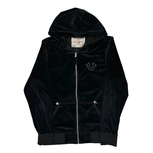 True Religion Graphic Hoodie - Medium Black Cotton Blend