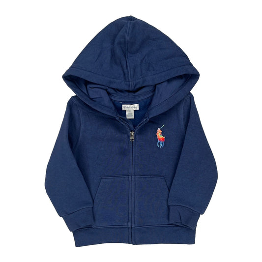 Vintage Age 18 Months Ralph Lauren Hoodie - 3XS Blue Cotton