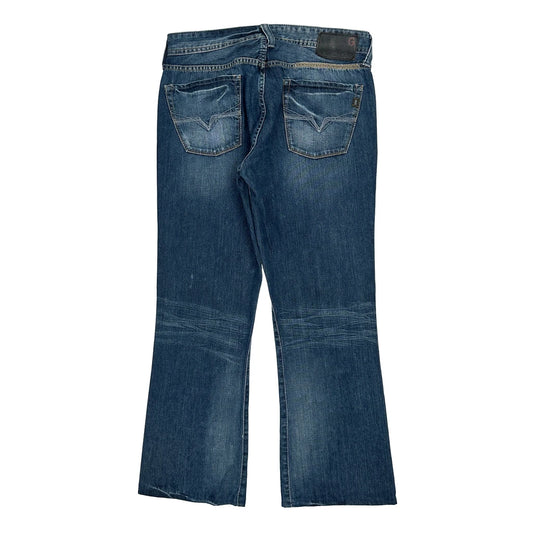 Guess Boot Cut Jeans - 33W 31L Blue Cotton