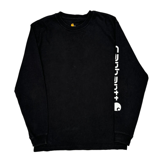 Carhartt Long Sleeve T-Shirt - Small Black Cotton