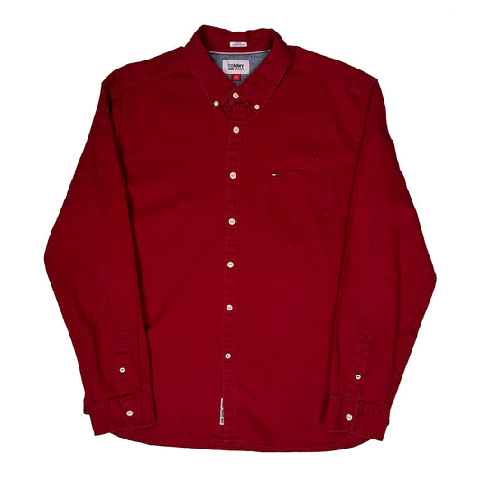 Vintage Tommy Jeans Slim Fit Shirt - XL Red Cotton